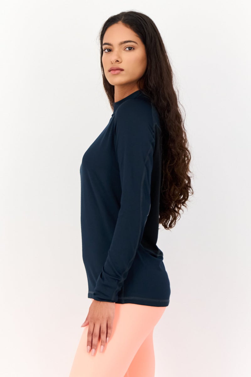 Hoka Women Sportswear Fit Long Sleeves Training Top, Navy - Image 3