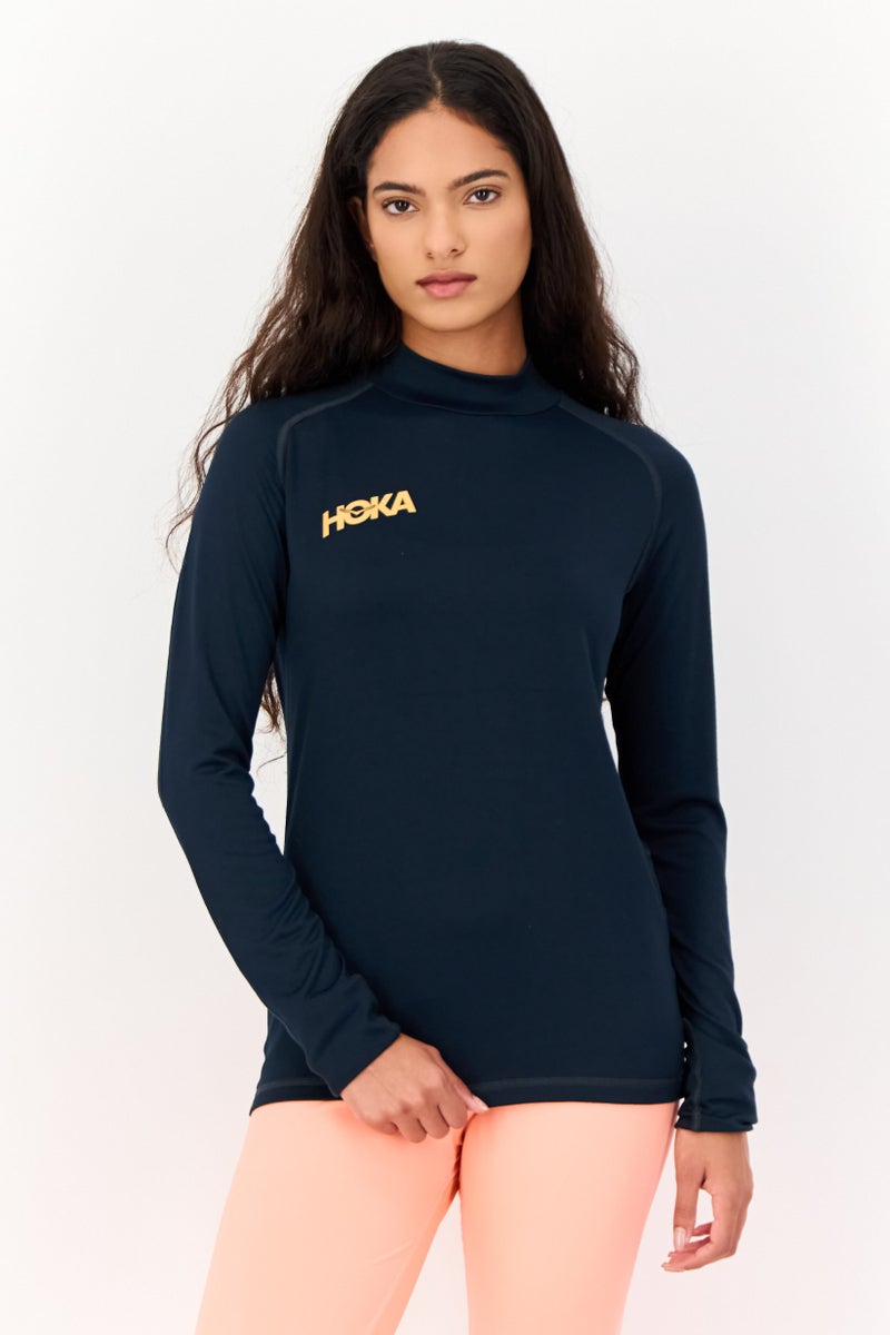 Hoka Women Sportswear Fit Long Sleeves Training Top, Navy - Image 1