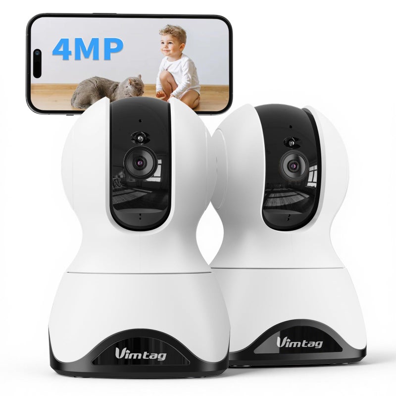 VIMTAG 2.5K Pan/Tilt Cameras for Home Security, Indoor Camera for Pet/Dog/Cat/Baby/Nanny/Room with Phone App, 5G/2.4G WiFi, Night Vision, 2-Way Audio, Motion Tracking, AI Detection, Works w/Alexa - Image 1