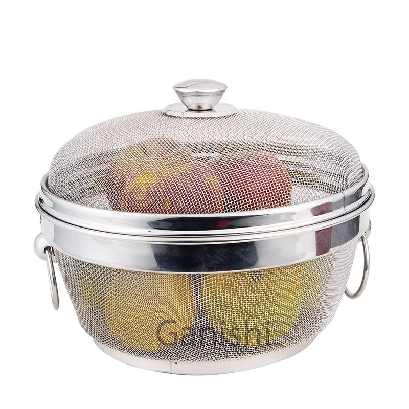 Ganeshi غطاء طعام على شكل قبة من الفولاذ المقاوم للصدأ مع مقبض - 24 سم قطر - Image 1