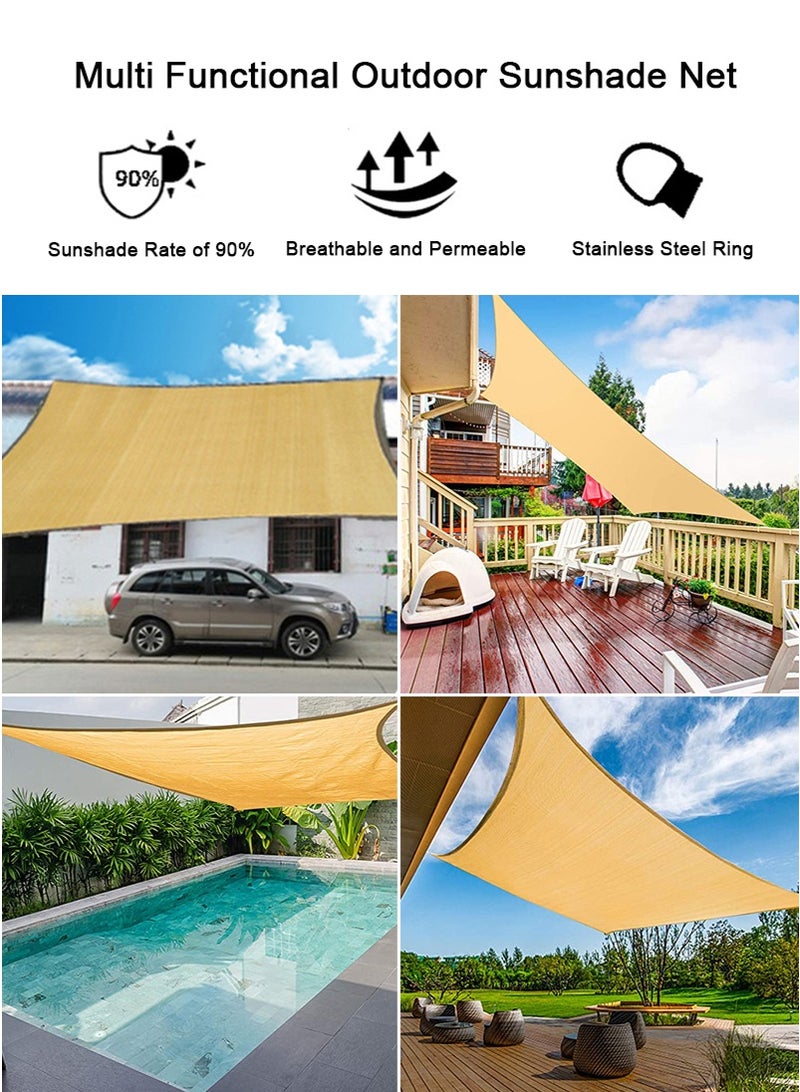 VUCATIN Thickened Sun Shade Sail, Rectangle Sun Shade Canopy, Water Permeable UV Block Sunshade for Backyard Yard Deck Patio Garden, Outdoor Activities Sunshade Cover - Image 3