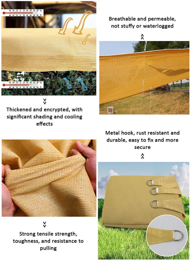 VUCATIN Thickened Sun Shade Sail, Rectangle Sun Shade Canopy, Water Permeable UV Block Sunshade for Backyard Yard Deck Patio Garden, Outdoor Activities Sunshade Cover - Image 5