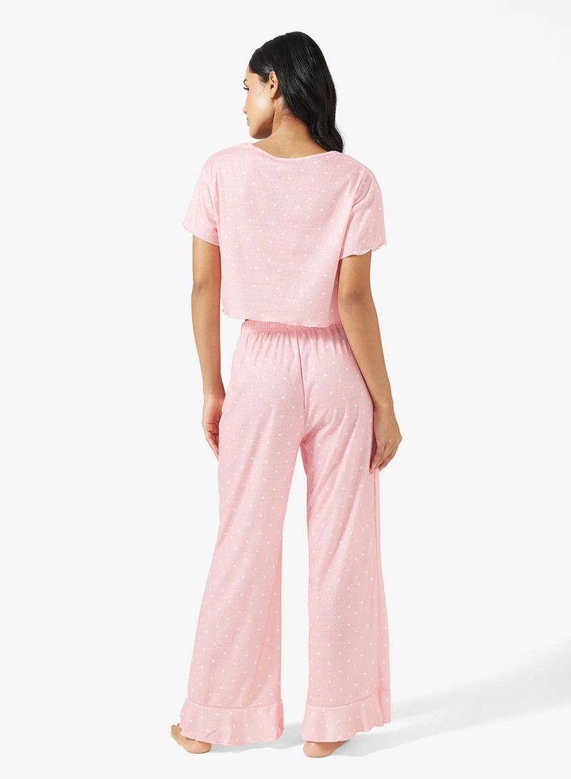 جينجر طقم بيجاما مريح بنقشة نقطية - Image 2