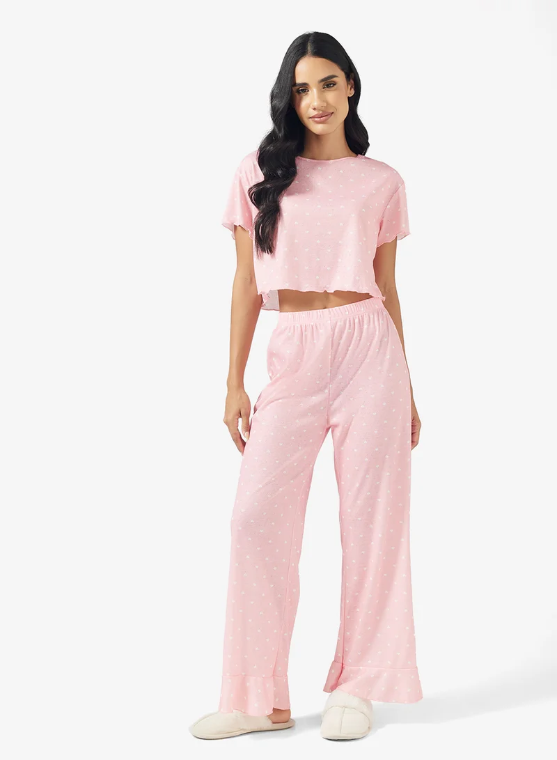 Ginger Relaxed Pointelle Top & Pant Lounge Set
