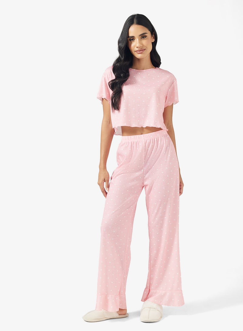 جينجر طقم بيجاما مريح بنقشة نقطية - Image 5