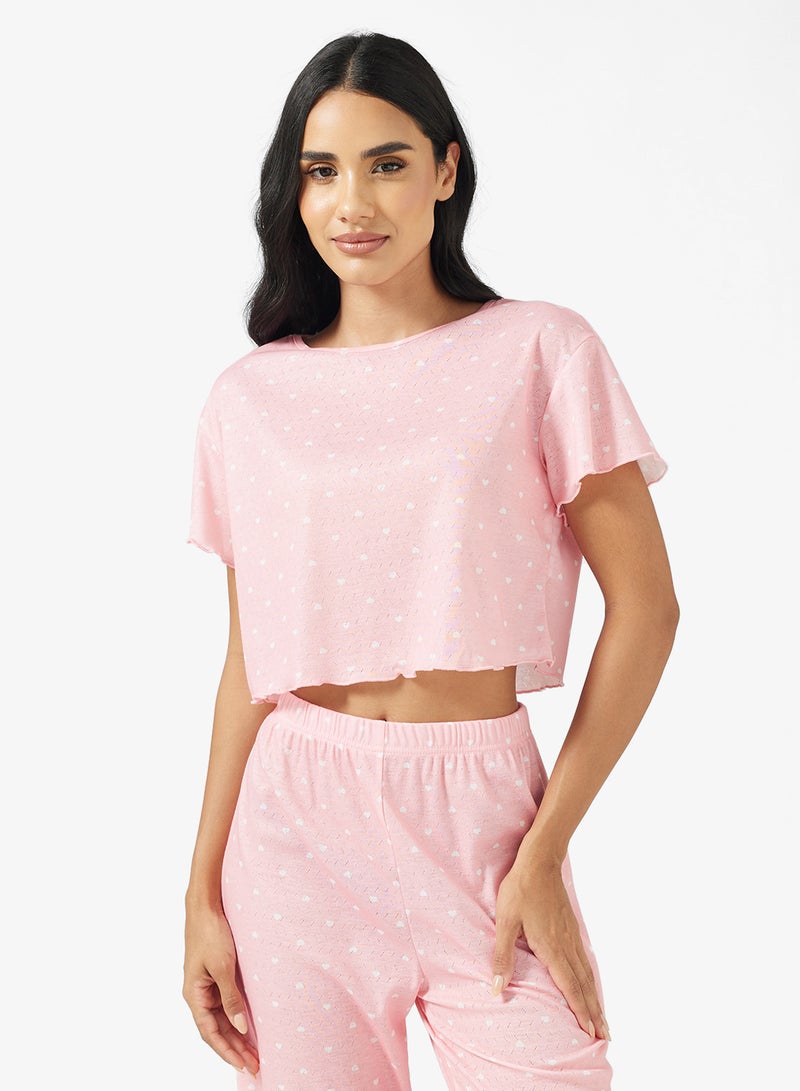 جينجر طقم بيجاما مريح بنقشة نقطية - Image 3