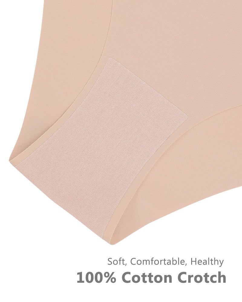 SHARICCA Women Seamless Cheeky Bikini No Show Panties Ladies Invisible Breathable Hipster Soft Stretch Underwear 7 Pack (7P11,S) - Image 4