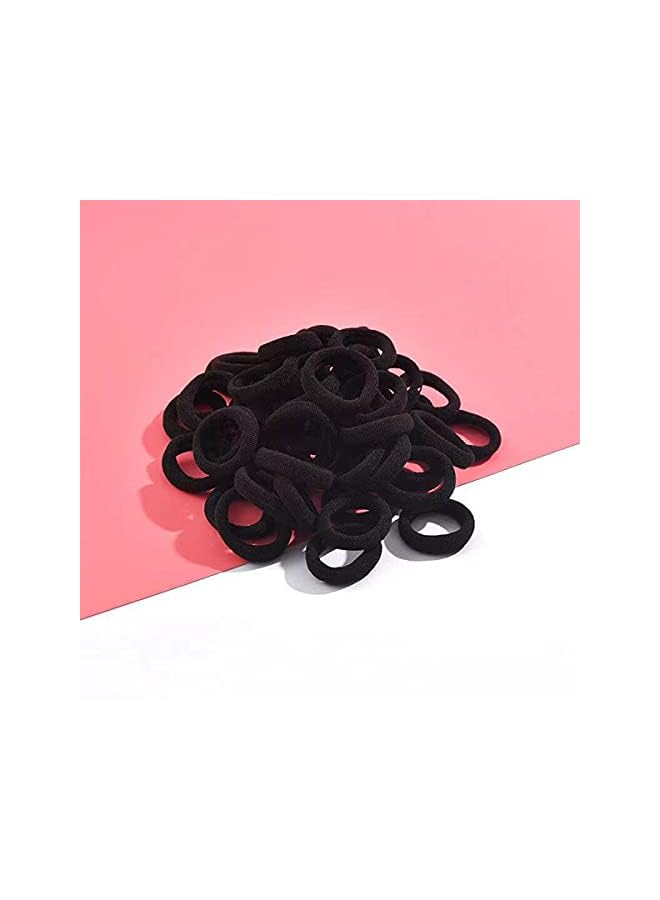 Zaboon Pieces Small Seamless Hair Ties Elastic Hair Band Ponytail Holders For Children And Little Girls’ Hair Accessory (Black) - Image 2