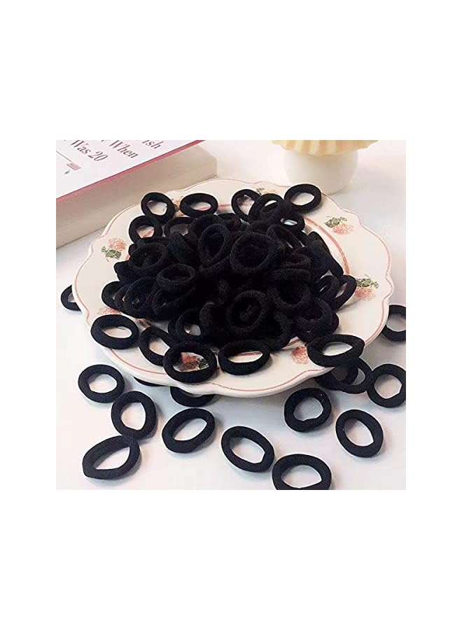 Zaboon Pieces Small Seamless Hair Ties Elastic Hair Band Ponytail Holders For Children And Little Girls’ Hair Accessory (Black) - Image 4