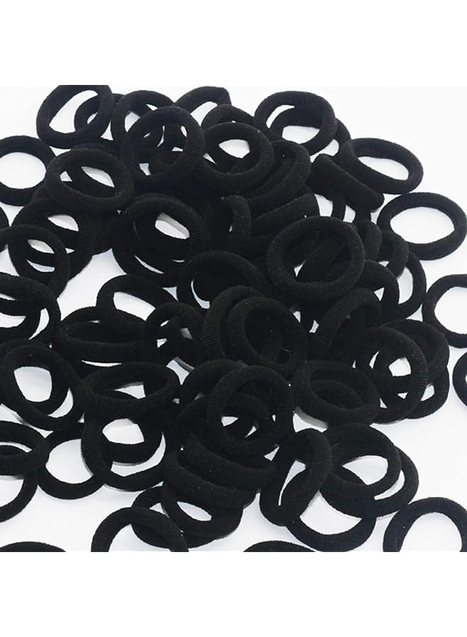 Zaboon Pieces Small Seamless Hair Ties Elastic Hair Band Ponytail Holders For Children And Little Girls’ Hair Accessory (Black) - Image 1