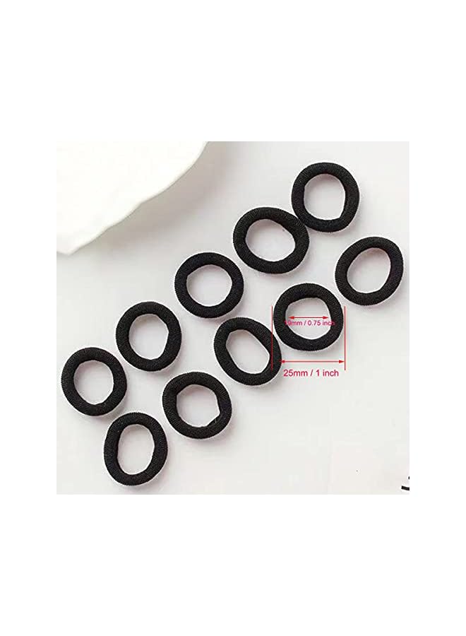 Zaboon Pieces Small Seamless Hair Ties Elastic Hair Band Ponytail Holders For Children And Little Girls’ Hair Accessory (Black) - Image 3