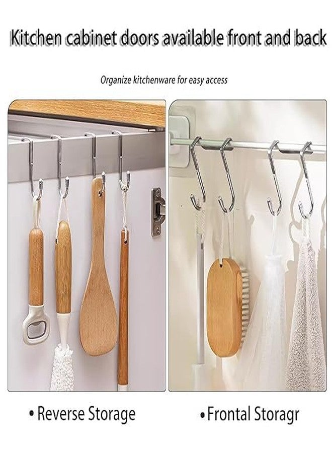MVM Enterprise Double Stainless Steel Hook Wall Hangers Self Adhesive Hooks Stick S Shape Hook for On Wall Hanging Door, Bathroom, Home, Clothes Holder Utility Hanging Hooks Storage(2 pcs) - Image 4