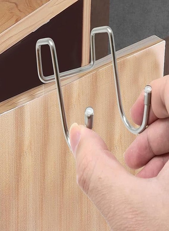 MVM Enterprise Double Stainless Steel Hook Wall Hangers Self Adhesive Hooks Stick S Shape Hook for On Wall Hanging Door, Bathroom, Home, Clothes Holder Utility Hanging Hooks Storage(2 pcs) - Image 2