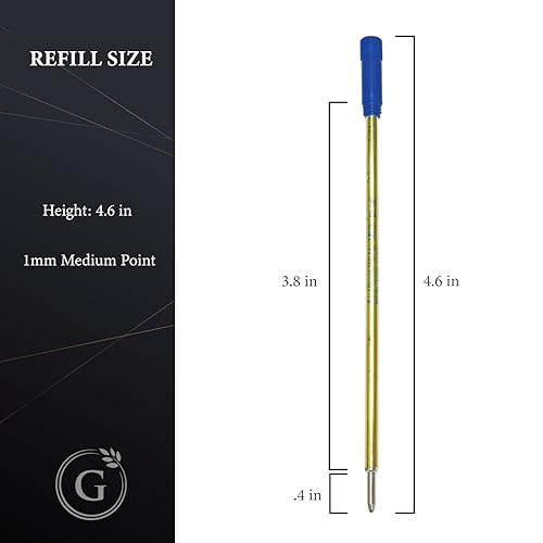 Garland Universal #1 Cross Compatible Ballpoint Pen Refill, USA Made, Archival Ink, 1.0mm Medium Point, Smooth Writing, 5 Pack (Blue) - Image 3
