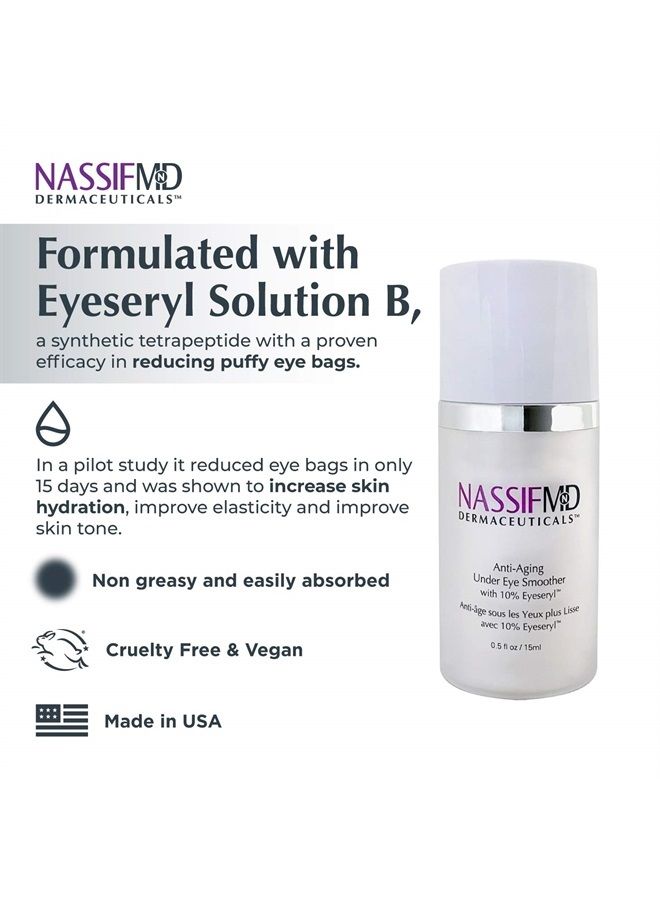 nassif md NassifMD Under Eye Smoother Firming Eye Cream, Anti Aging Eye Cream for Women, Under Eye Cream Dark Circles and Puffiness, Eye Serum Anti Aging Wrinkles - Image 4