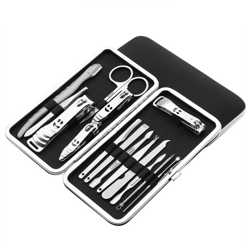 Nail Clipper Set Professional 15 Pcs Manicure Pedicure Set Eyebrow Shaping Grooming Kit Ear Cleaning Compact Travel Case - Image 1