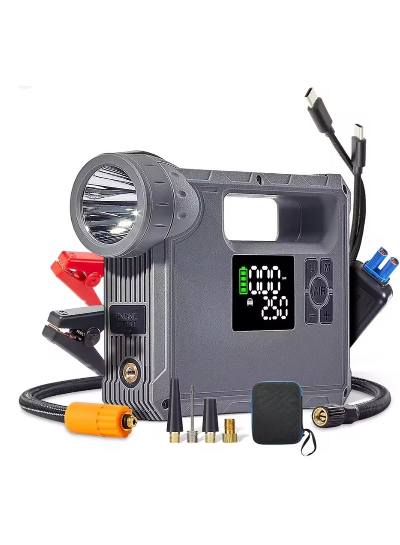 REBENUO Multi-Function Car Jump Starter 16000mAh with Air Compressor and LED Light - Image 1