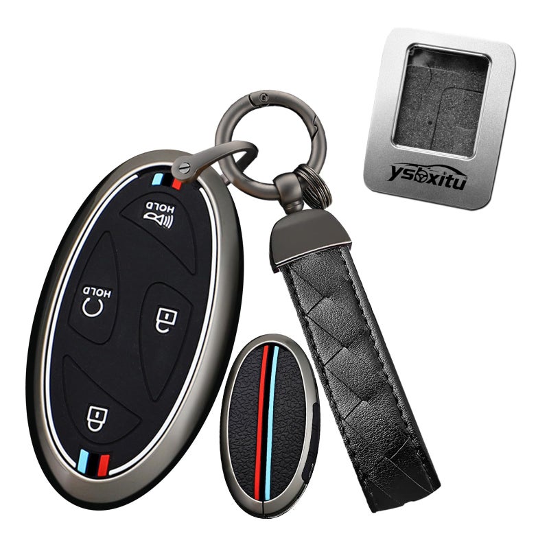 Ysbxitu 57 Buttons Metal Remote Key Fob Cover with Keychain Fit for Hyundai Ioniq 6 Azera Grandeur GN7 KONA EV 2023 2024