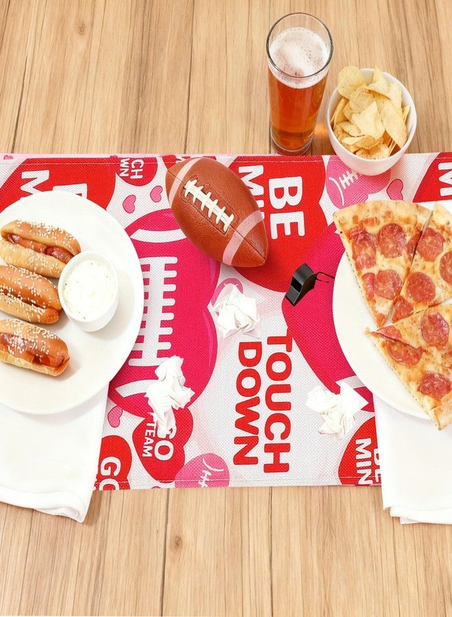 Breling Valentine's Day Football Table Runner 13 x 36 Inch Red Love Heart Touch Down Table Runner Football Birthday Party Decoration for Sport Home Kitchen Dining Party Supplies - Image 5
