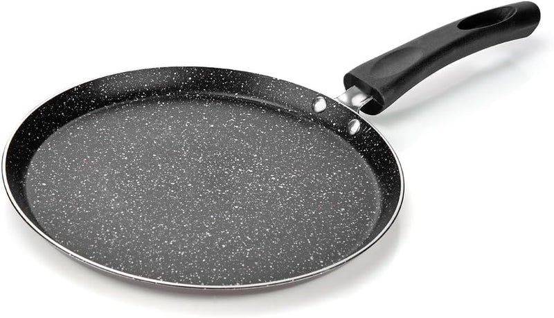 NESTIC NESTIC NonStick Aluminum Coating Pan Flat Skillet Dosa Pan Ceramic Pan for Cooking Omelet Pan Induction Base Pancake Griddle Roti Pan PFOA Free with StayCool Handle Induction Compatible Black  - Image 1