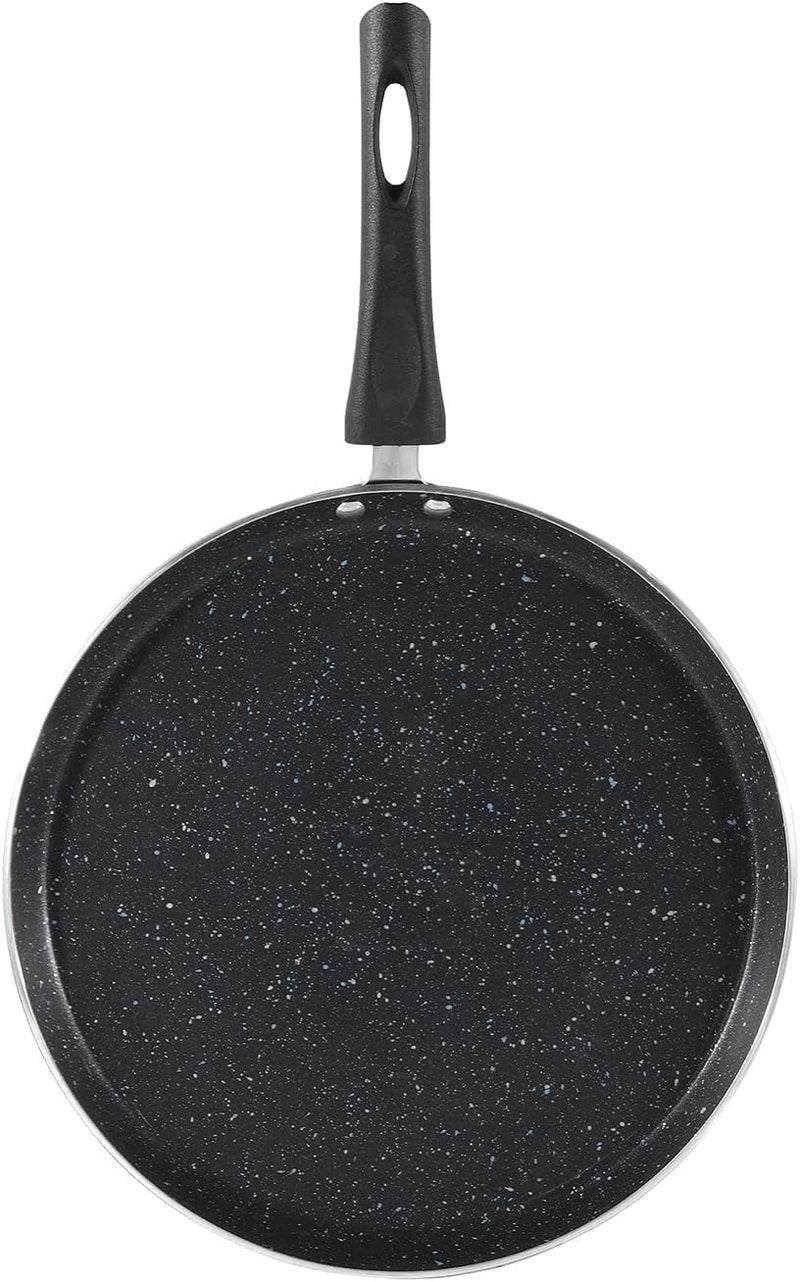 NESTIC NESTIC NonStick Aluminum Coating Pan Flat Skillet Dosa Pan Ceramic Pan for Cooking Omelet Pan Induction Base Pancake Griddle Roti Pan PFOA Free with StayCool Handle Induction Compatible Black  - Image 3