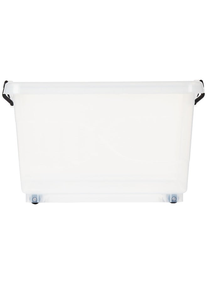 Cosmoplast 22L Clear Plastic Storage Set of 2 Box with Wheels & Lockable Lid  - Image 5
