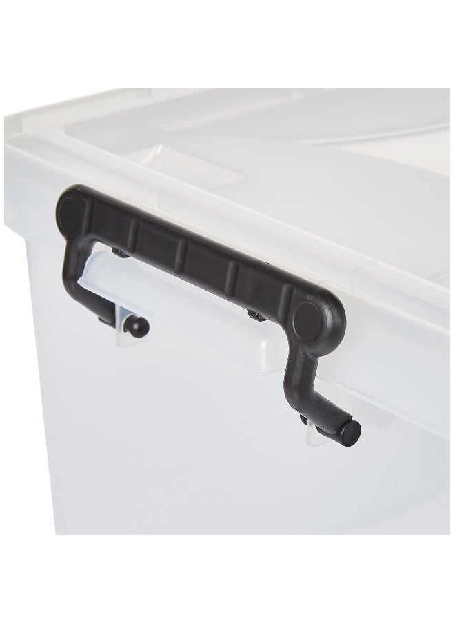 Cosmoplast 22L Clear Plastic Storage Set of 2 Box with Wheels & Lockable Lid  - Image 4