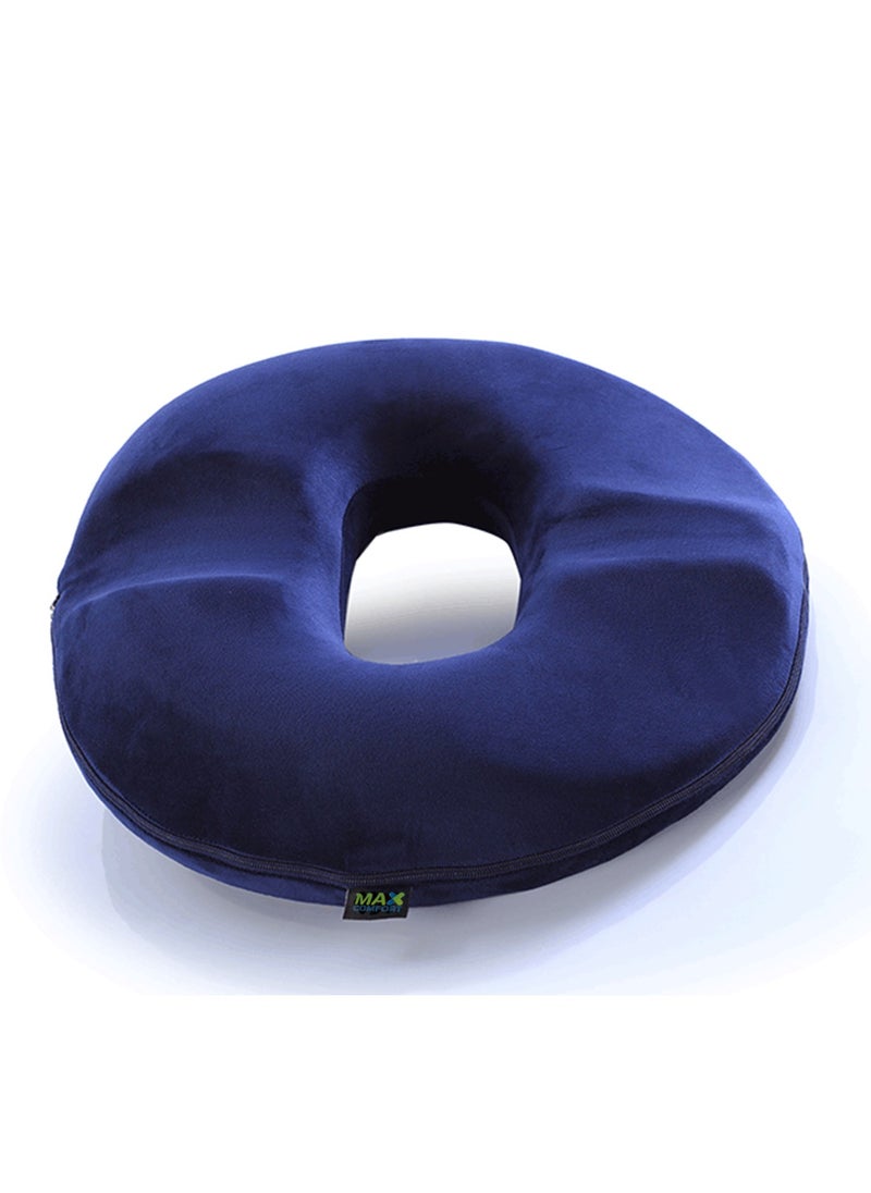 Max Comfort - Comfortable medical seat to avoid hemorrhoids and reduce pain from American memory, with a removable and washable cover, navy blue - Image 1