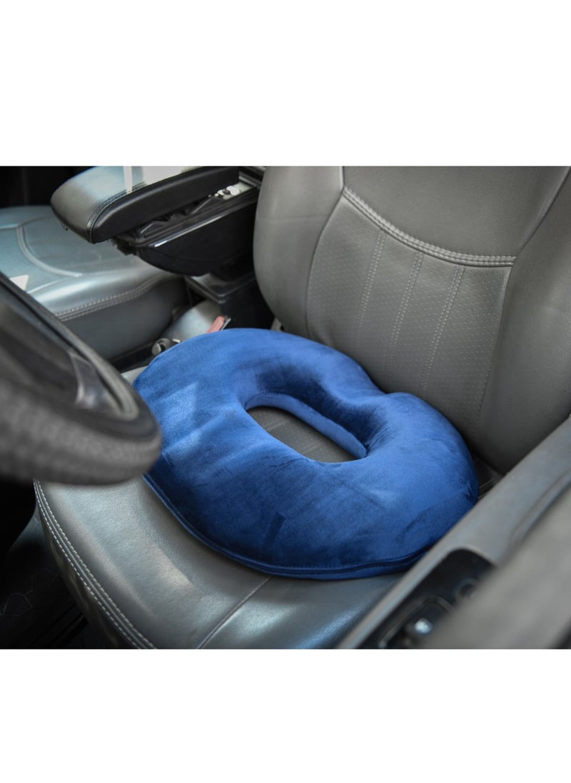 Max Comfort - Comfortable medical seat to avoid hemorrhoids and reduce pain from American memory, with a removable and washable cover, navy blue - Image 1