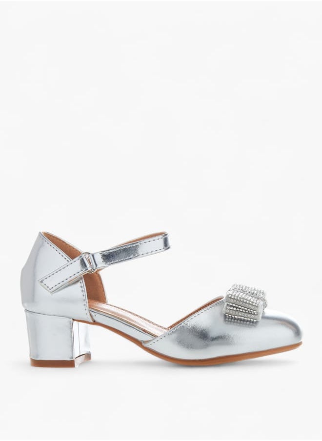 Flora Bella By Shoexpress Girls Block Heel Ballerina With Hook And Loop Closure  - Image 3