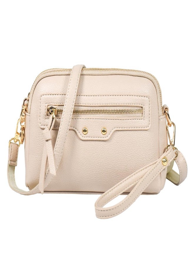 WITERY Small Crossbody Bag for Women Lightweight PU Leather Shoulder Bag Wristlet Clutch Purses with 2 Straps(Shoulder&Wrist), Zipperd Ladies Cross Body Purses Phone Wallet Handbags for Travel Work - Image 1