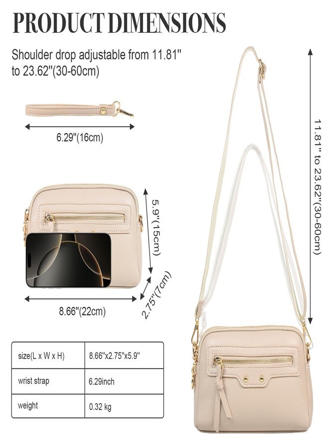 WITERY Small Crossbody Bag for Women Lightweight PU Leather Shoulder Bag Wristlet Clutch Purses with 2 Straps(Shoulder&Wrist), Zipperd Ladies Cross Body Purses Phone Wallet Handbags for Travel Work - Image 3