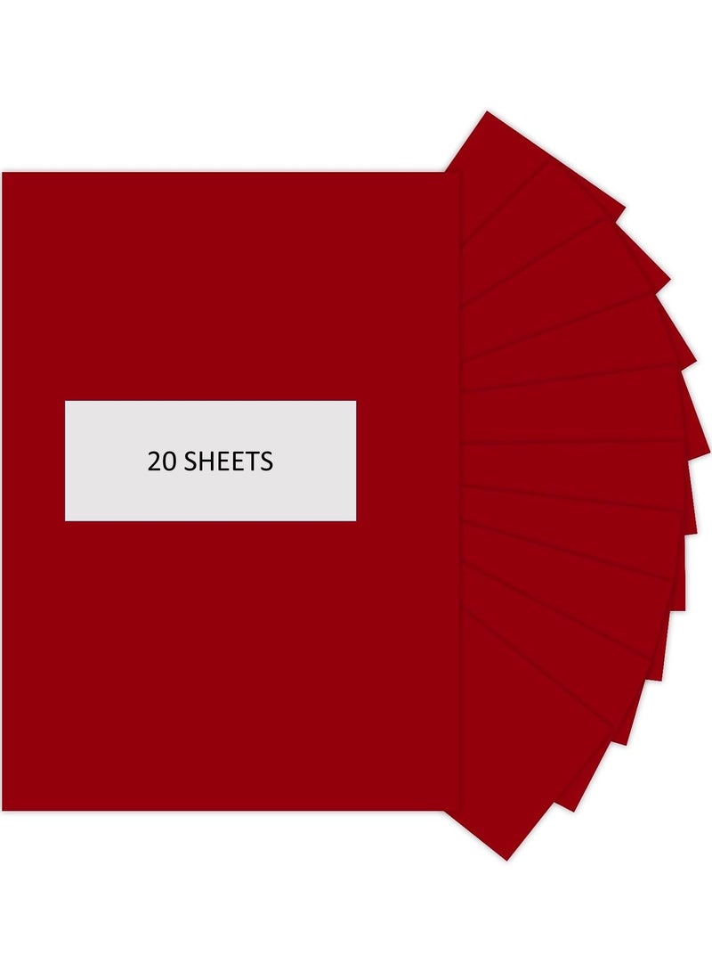 Funbo 20-Piece 50x70cm Size Bristol Card Chart Paper 220gsm Thickness Red - Image 1