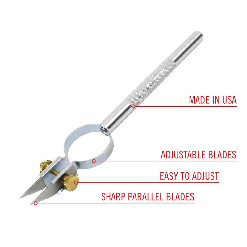 Excel Blades 30608 Dual Strip Cutter, Dual Twin Blade Knife Parallel Number 59 Blades, Adjustable Width Strip Cutter, Cutting Tool for Paper, Clay etc - Image 2