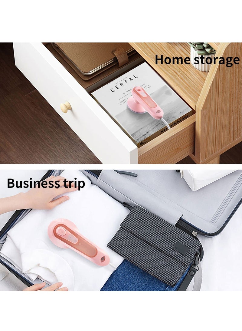 KASTWAVE Mini Handheld Garment Steamer Household Fabric Steam Iron 100ml Mini Portable Vertical Fast-Heat For Clothes Ironing, Lightweight Mini Iron for Clothes with Spray Mist Buttons Pink - Image 5