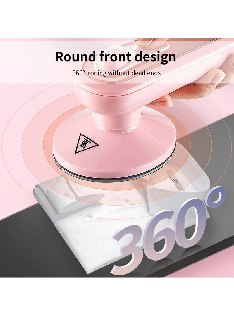 KASTWAVE Mini Handheld Garment Steamer Household Fabric Steam Iron 100ml Mini Portable Vertical Fast-Heat For Clothes Ironing, Lightweight Mini Iron for Clothes with Spray Mist Buttons Pink - Image 2