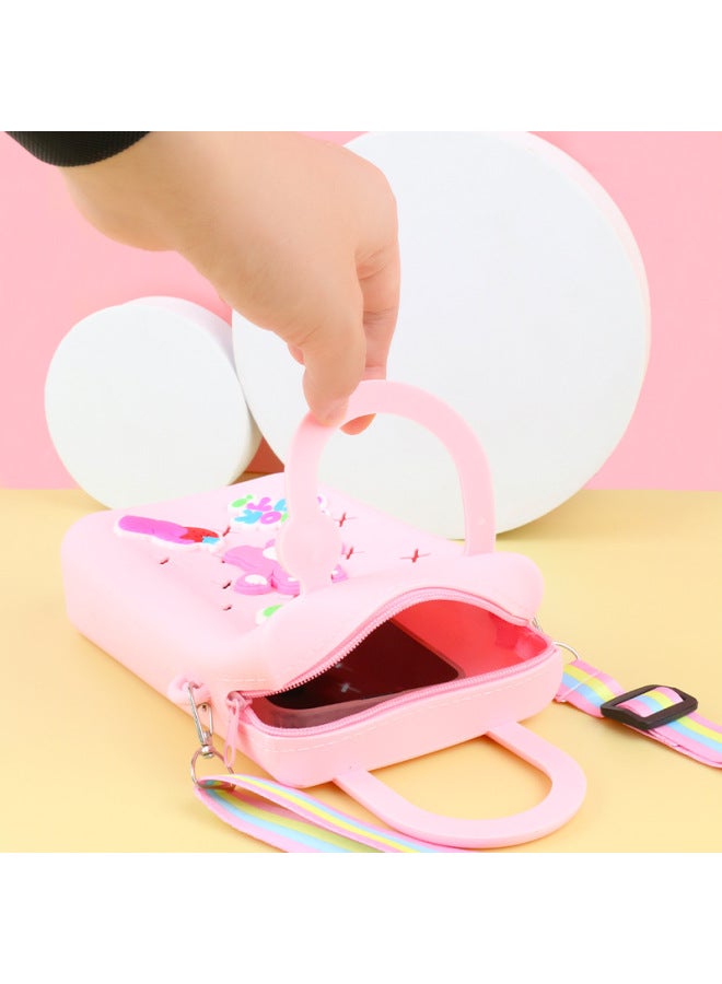 حقيبة ثقب السيليكون حقيبة كروسبودي DIY حقيبة كتف الوالدين والطفل سستة حقيبة تخزين ثقب جوفاء حقيبة الهاتف المحمول حقيبة الشاطئ-اللون: 2-مع سحاب - Image 5