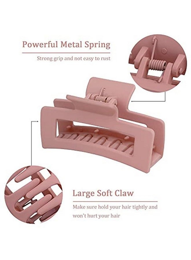 Blubby 6 Pcs Matte Rectangle Claw Clip, Women & Girls Large Hair Claw Clips, Square Claw Clips Rectangular Hair Clutcher Hair Styling Accessories,Non-slip Hair Clips for Thin & Thick Hair (Multicolor) - Image 3
