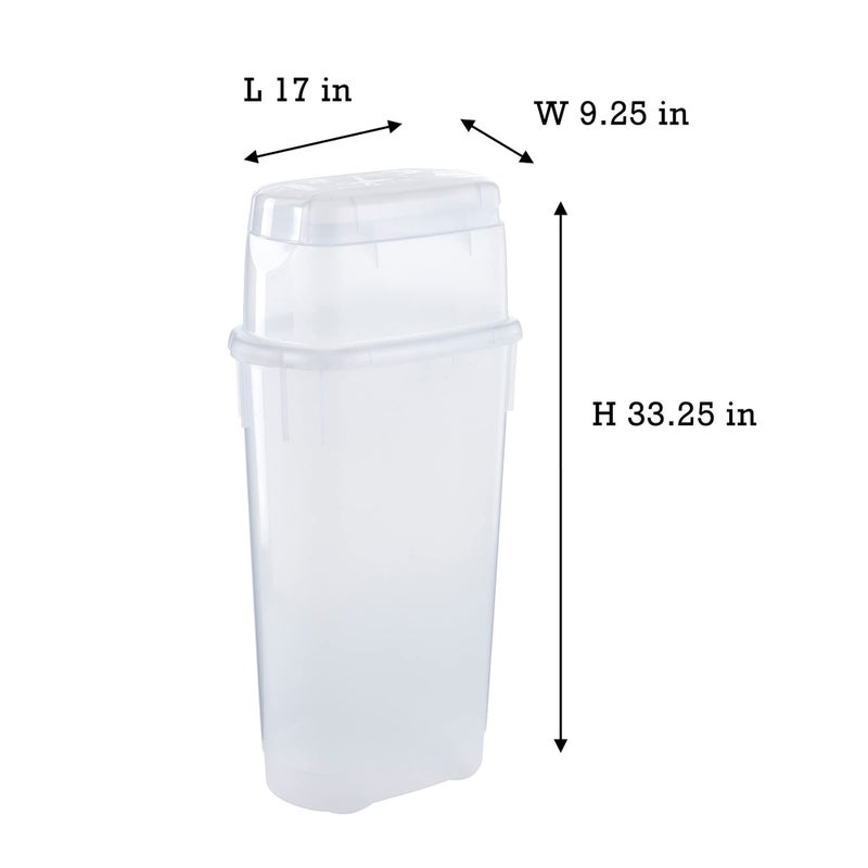 Rubbermaid Wrap N' Craft Plastic Wrapping Paper Organizer Storage Container with Top Ornament Storage Compartment for 20 Standard 30 Inch Rolls, Clear - Image 2