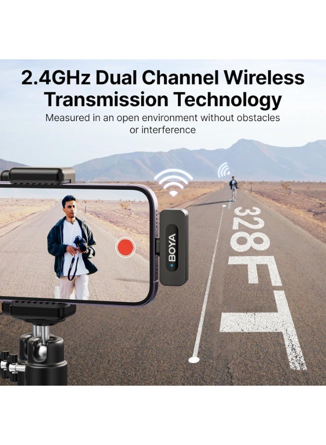 Boya BY-V3 iPhone Microphone, Wireless Lavalier Microphone for iPhone, 100m Range, 2.4GHz Plug Play Mnini Clip-on Mic for iPhone 14/14 Pro/13/13 Pro/12 iPad IOS Devices, Vlog, YouTube, TikTok - Image 5