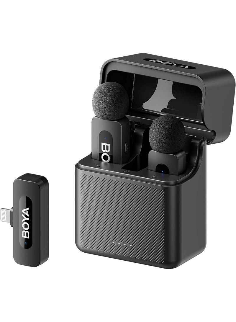 Boya BY-V3 iPhone Microphone, Wireless Lavalier Microphone for iPhone, 100m Range, 2.4GHz Plug Play Mnini Clip-on Mic for iPhone 14/14 Pro/13/13 Pro/12 iPad IOS Devices, Vlog, YouTube, TikTok - Image 1