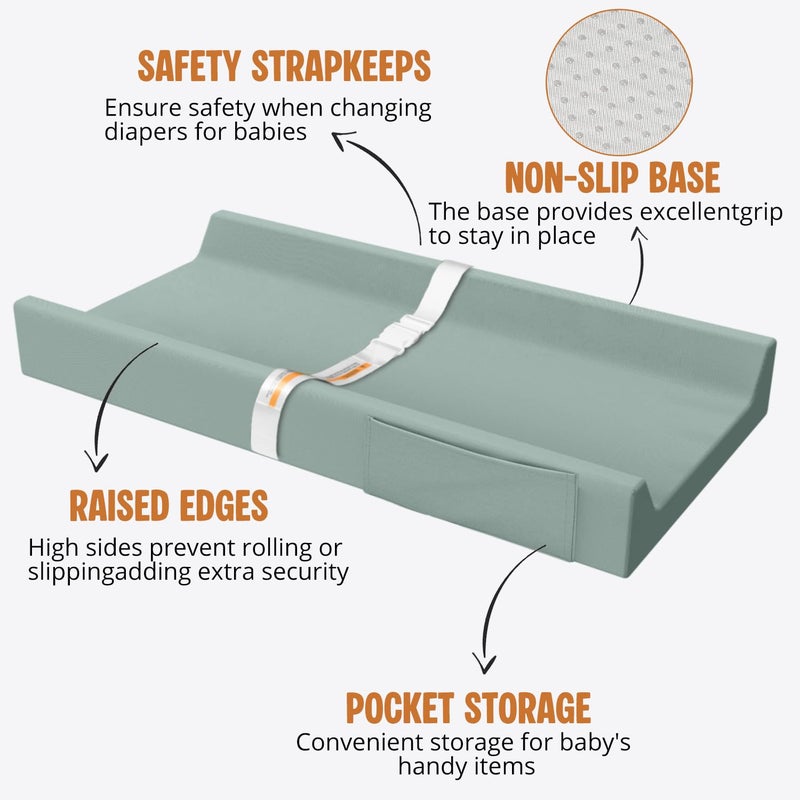 JVEOO Vegan Leather Baby Changing Pad, Waterproof & Wipeable Soft Diaper Changing Mat 32â€œ x 16.6" Comfortable Infant Changing Station for Dresser & Table - Image 4