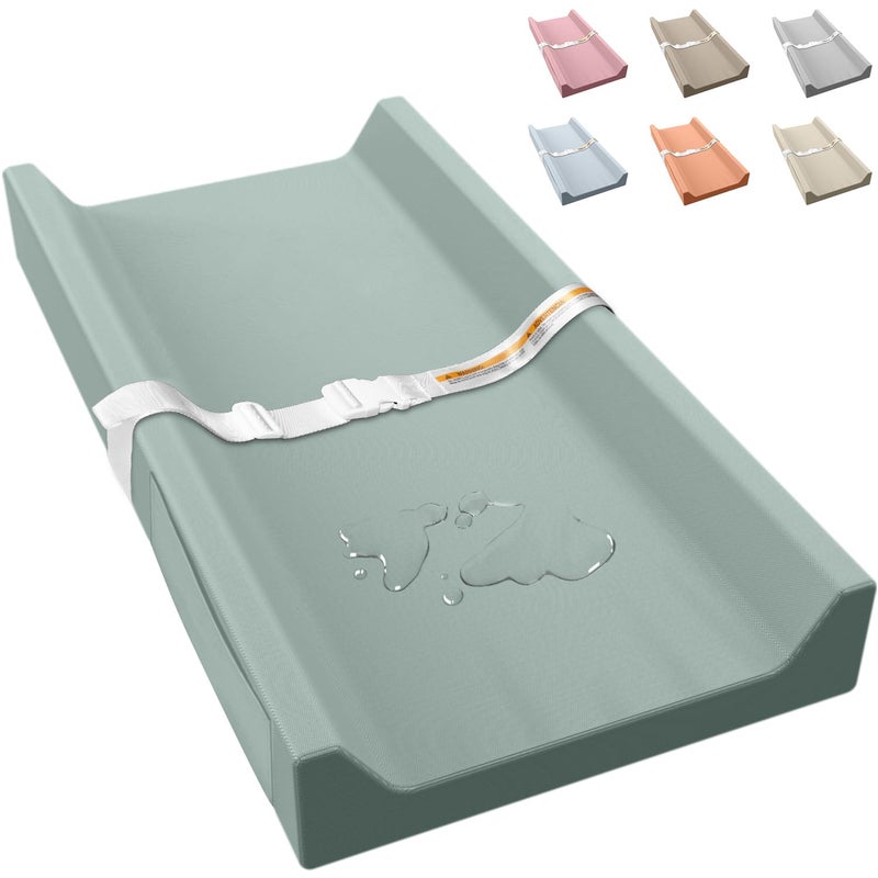 JVEOO Vegan Leather Baby Changing Pad, Waterproof & Wipeable Soft Diaper Changing Mat 32â€œ x 16.6" Comfortable Infant Changing Station for Dresser & Table - Image 1