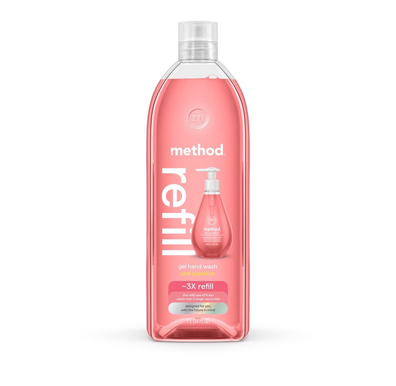 Method Gel Hand Soap Refill Pink Grapefruit 34 Ounce 1 pack Packaging May Vary