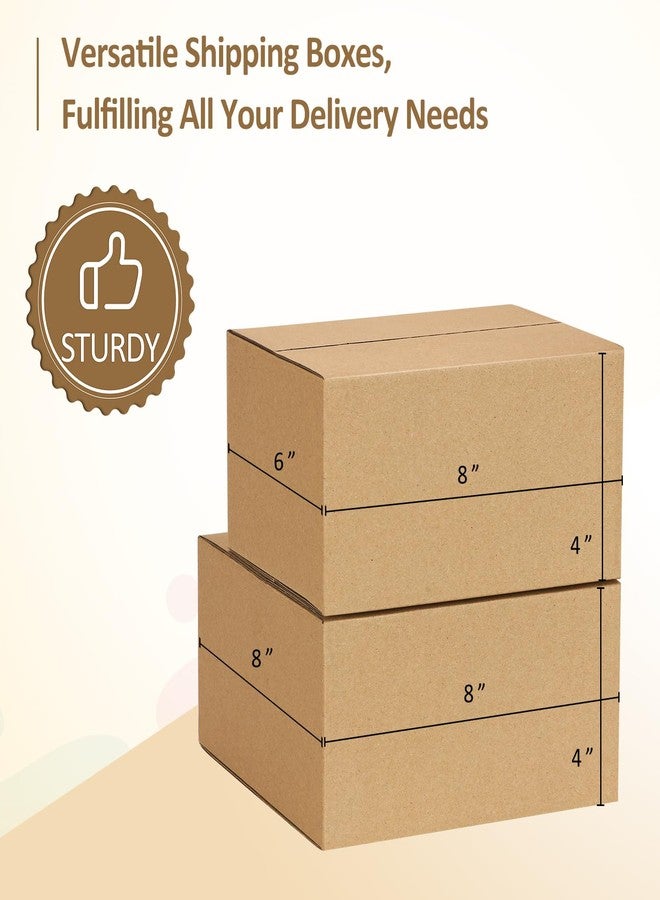 Eupako 8x8x4-Small-Shipping-Boxes-30-Pack-Brown-Corrugated-Box-Mailers, Cardboard Boxes for Packaging Small Business, Mailing - Image 4
