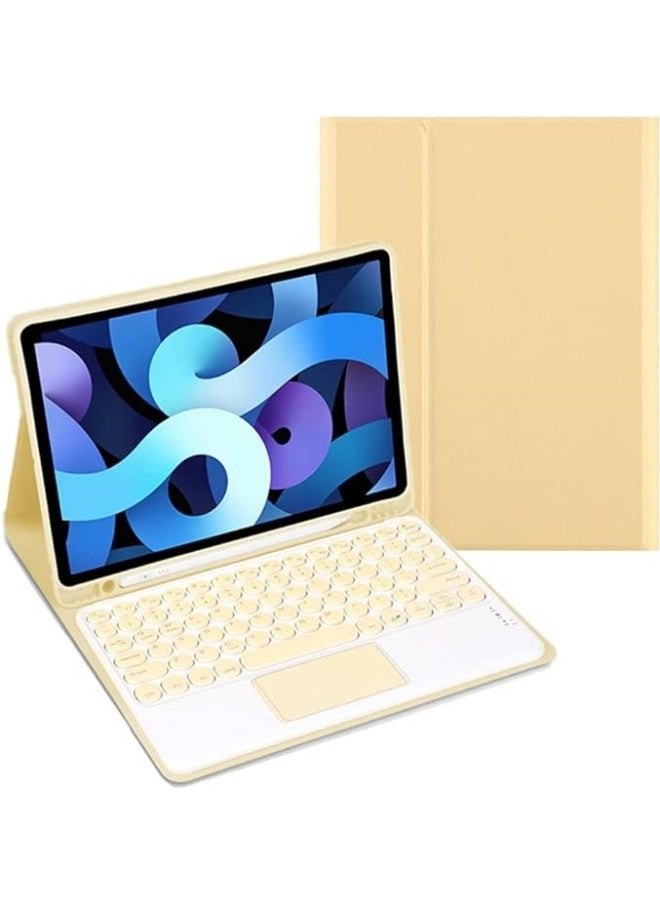 General Touchpad English Keyboard Case for iPad Air 4 /Air 5 10.9 inch Detachable Keyboard with Touchpad, PU Slim Protective Cover for iPad Air4 /Air5 10.9 inch,Yellow  - Image 2