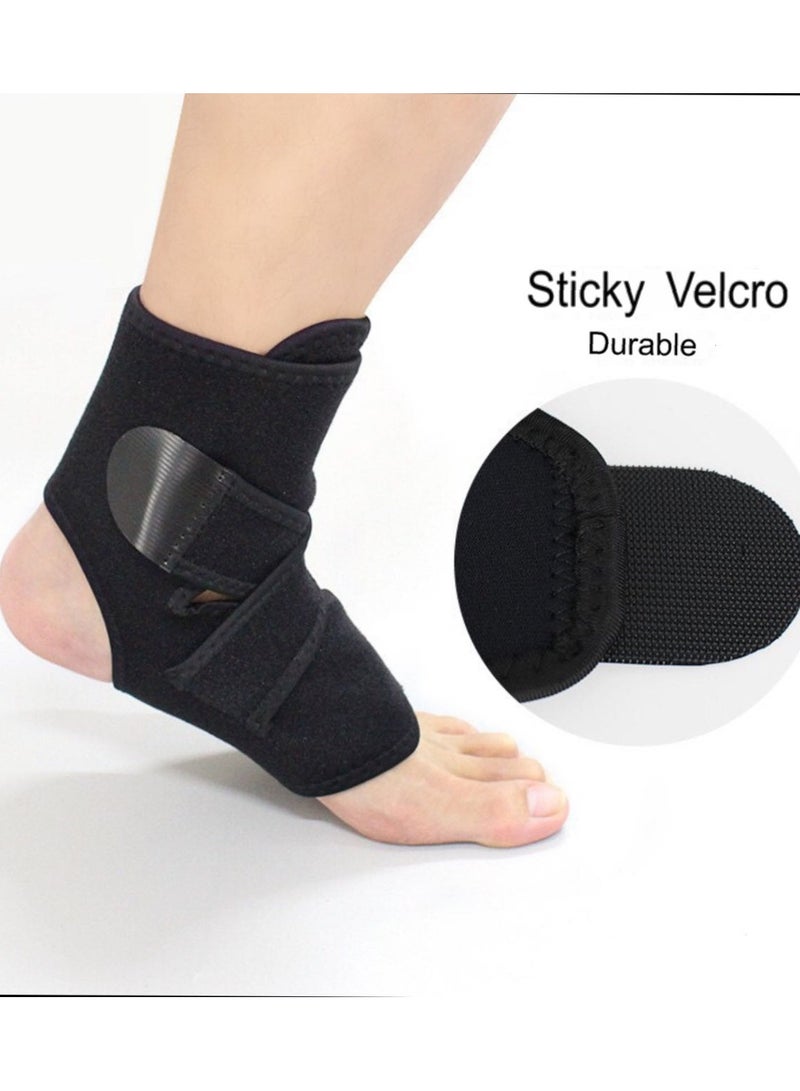Generic 2 Pcs Ankle Support Brace Wrap Adjustable Breathable,Ankle Support Strap Adjustable, Ankle Brace Elastic, Ankle Braces ,Ankle Bracelys, Running Brace,Climbing Brace, Ankle Support Brace, Ankle Protector Brace for Plantar Fasciitis, Ligament Damage, Weak Ankles, Achilles Tendonitis and Arthritis, Stabilize Ligaments,for Most Foot Sizes,Black - Image 2