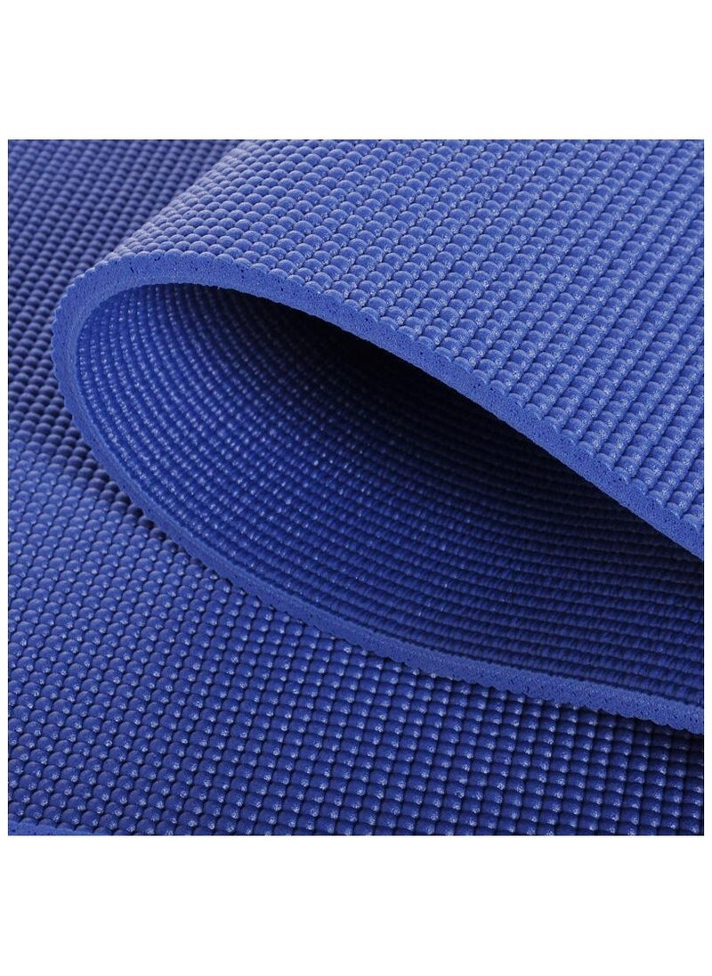 Generic PVC Yoga Exercise Mat With Carrying Bag 6MM Thick x173cm Lx61cm W, Blue  - Image 3