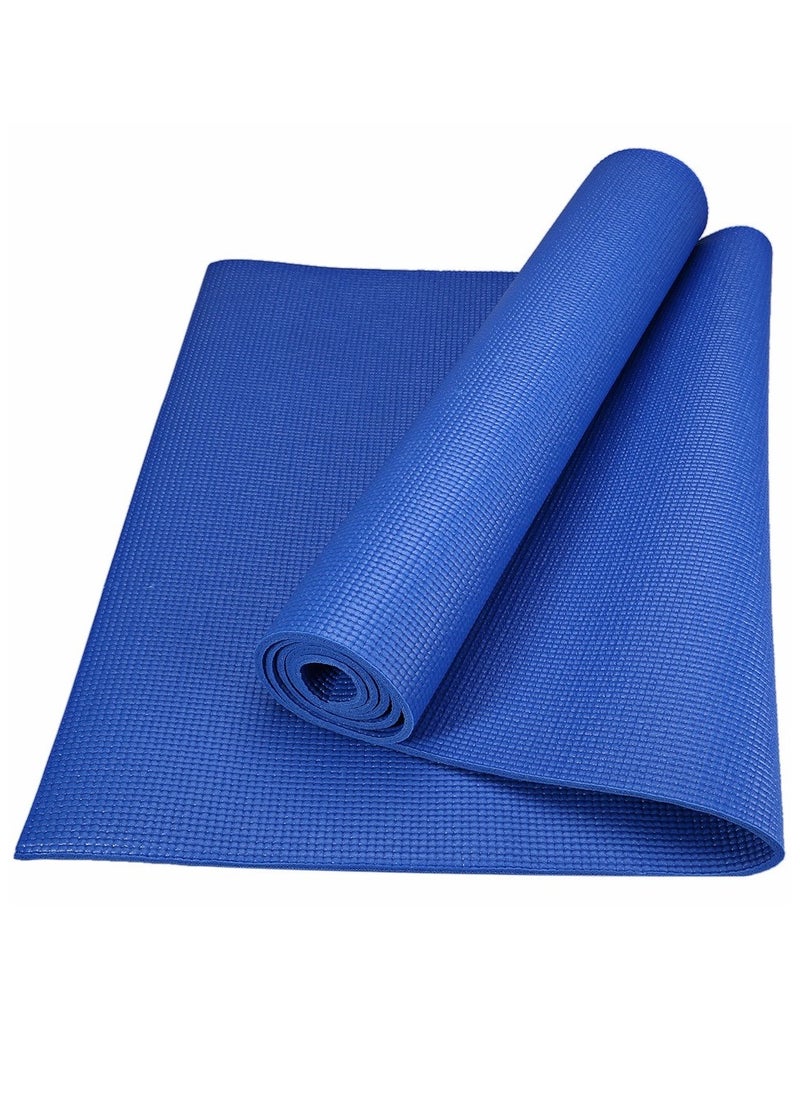 Generic PVC Yoga Exercise Mat With Carrying Bag 6MM Thick x173cm Lx61cm W, Blue  - Image 4