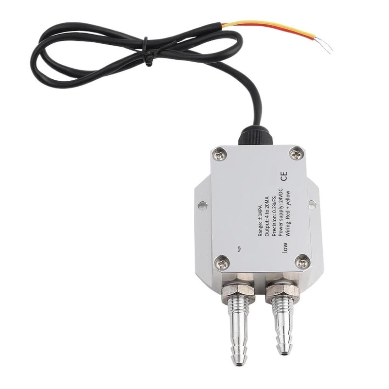 جهاز إرسال الضغط التفاضلي الدقيق 4-20 مللي أمبير مستشعر 0-4 كيلو باسكال قياس الضغط المنخفض محول صناعي - Image 1